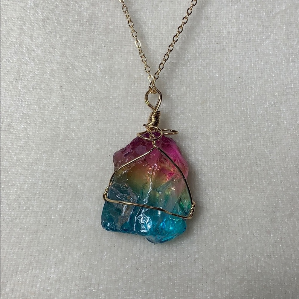 Chakra Natural Quartz Wire Wrapped Stone - Picture 4 of 6